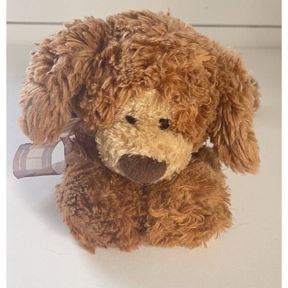 Gund Booker Puppy Plush Brown Floppy Dog with Bow - Picture 6 of 10